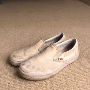 white vans slip ons
